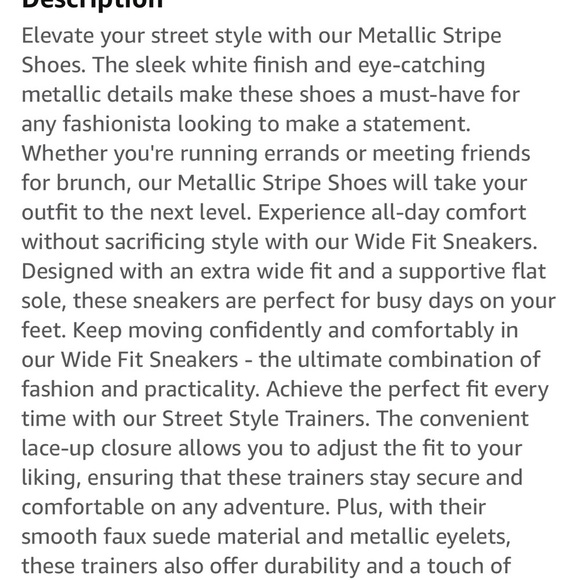 EVANS Women's Extra Wide Fit Metallic Stripe Sneaker new - Picture 7 of 8